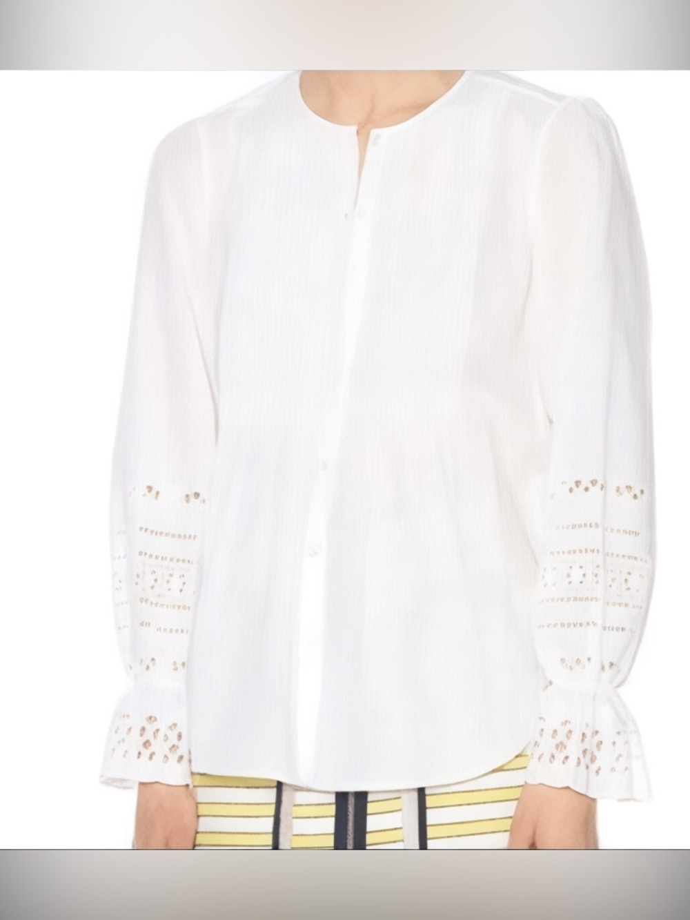 Veronica Beard Milli eyelet long sleeve top